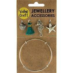 AussieSuperStore Jewellery Making Supplies Teal Charm Bracelet DIY Kit (in 2 colors) Charm Bracelet DIY Kit : DIY Jewellery Making Kit 9331468052272 VJY132